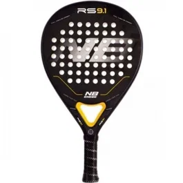 Enebe RS 9.1 Pala de Pádel Amarilla/Negra - Forma Híbrida, Eva HR3, Fibra de Vidrio - Para Principiante/Intermedio
